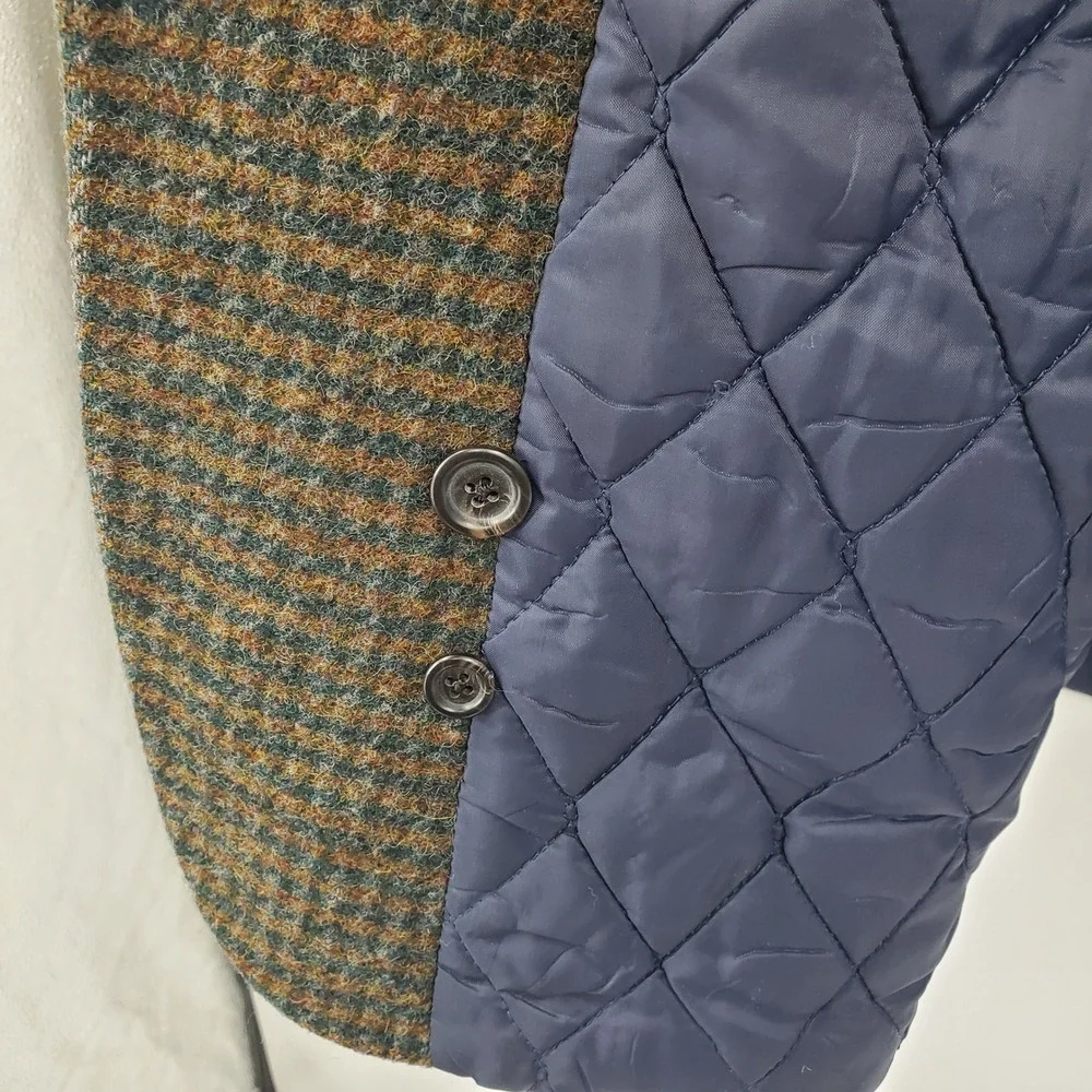 Vintage L.L. Bean Wool Blend‎ Thinsulate Old Money USA Green Plaid Blazer Jacket